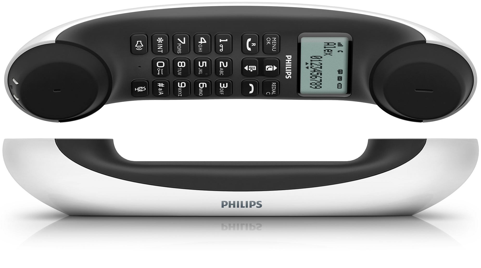 Philips MIRA M5501WG/23 telephone Caller ID Grey, White