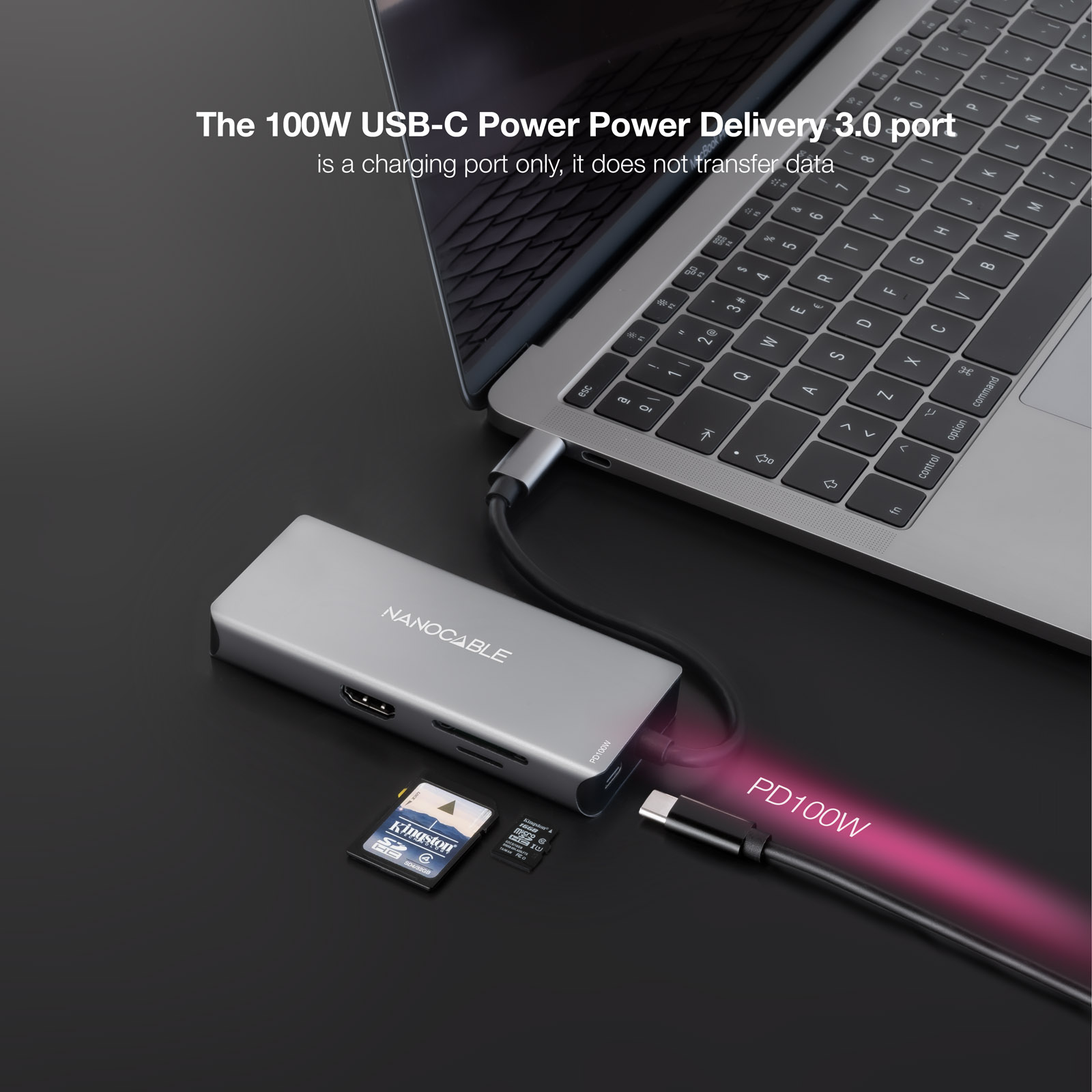Nanocable USB-C 9-in-1 Hub, USB-C Converter to 3 x USB-A + 2 x HDMI + RJ45 + TF + SD + USB-C PD – image 4