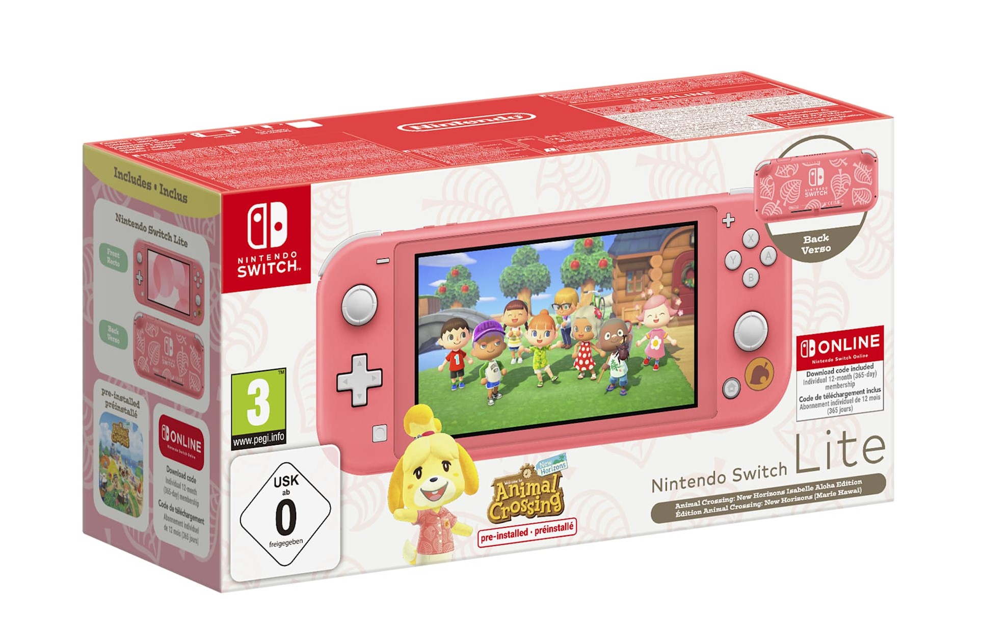 Nintendo Switch Lite Animal Crossing: New Horizons Isabelle Aloha Edition — vue 1 sur 6