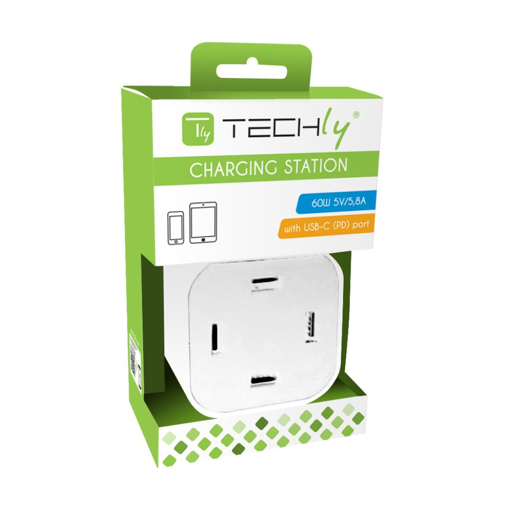 Techly IPW-USB-CUB4UAC mobile device charger Digital camera, MP3, MP4, Smartphone, Tablet White AC Indoor – image 2