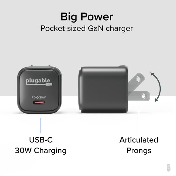 Plugable Technologies PS-30C1B mobile device charger Universal Black AC Fast charging Indoor – image 2