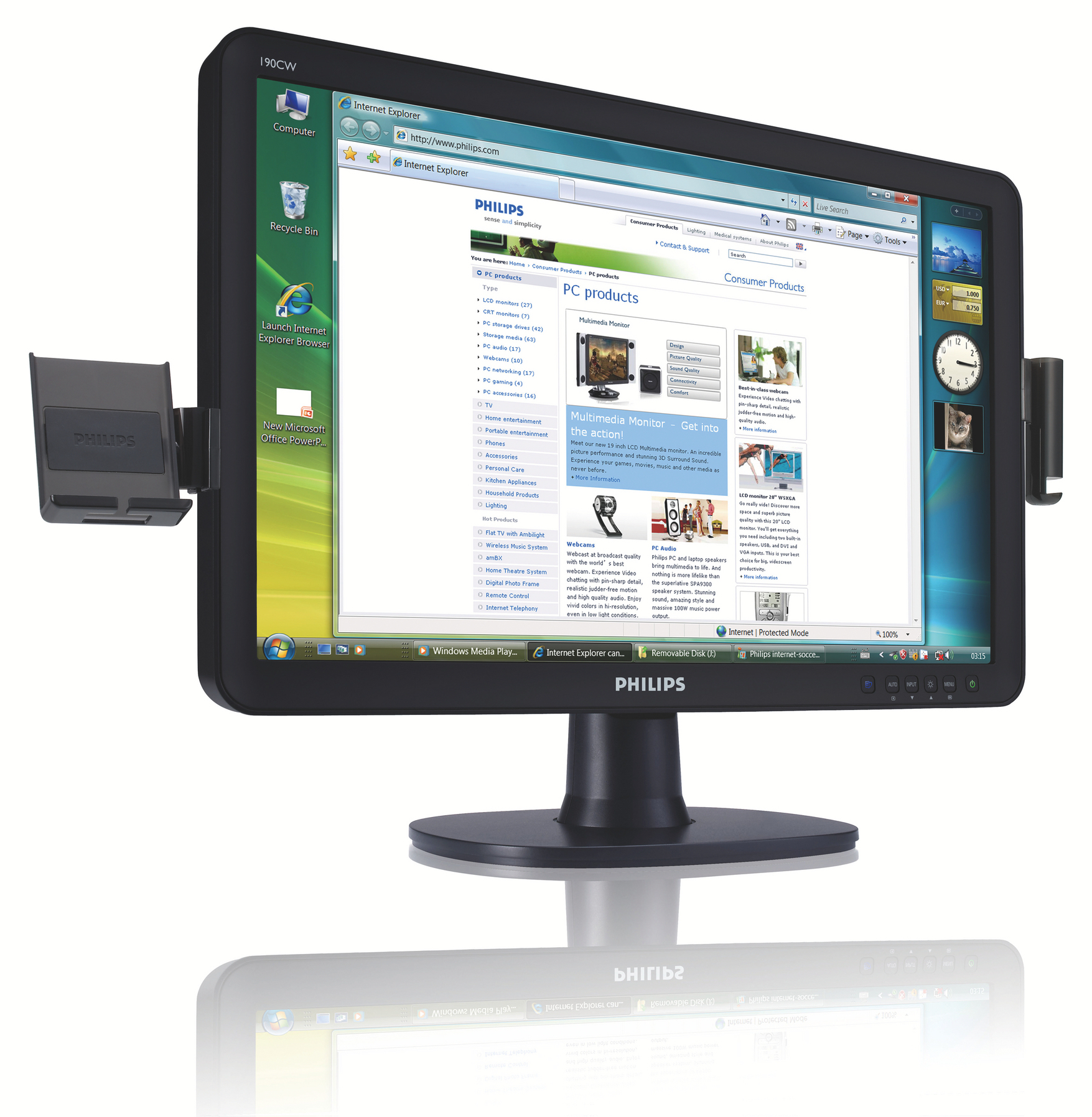 Philips K/Pack LCD 19.1" wide 190CW8FB + Multimedia Speaker 2.1 SPA1300 – image 1