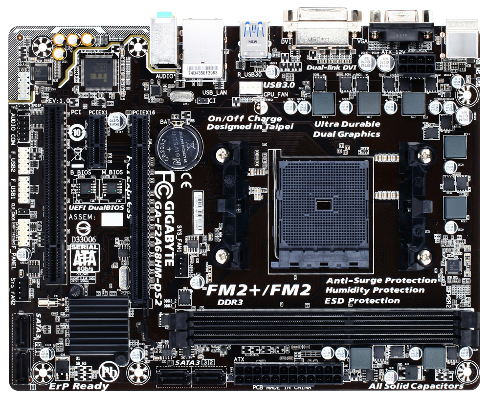 GIGABYTE GA-F2A68HM-DS2 motherboard AMD A68H Socket FM2+ micro ATX – image 2
