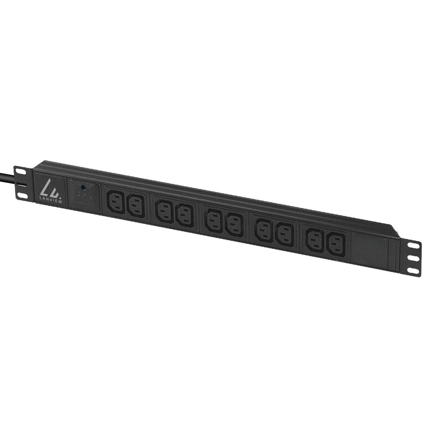 Lanview LVR-2MC14-SPD-C13X10 power distribution unit (PDU) 8 AC outlet(s) 1U Black – image 2