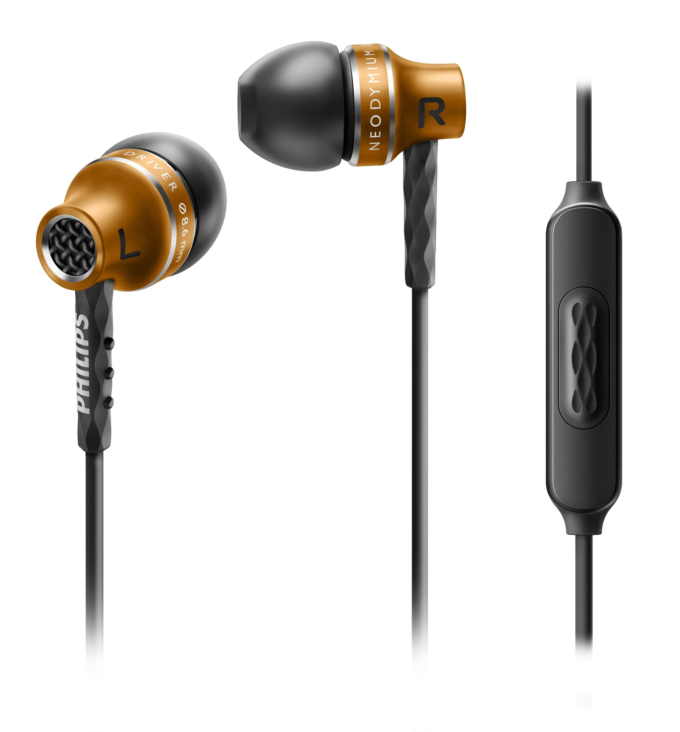 Philips SHE9105BS/27 headphones/headset Wired In-ear Black, Gold