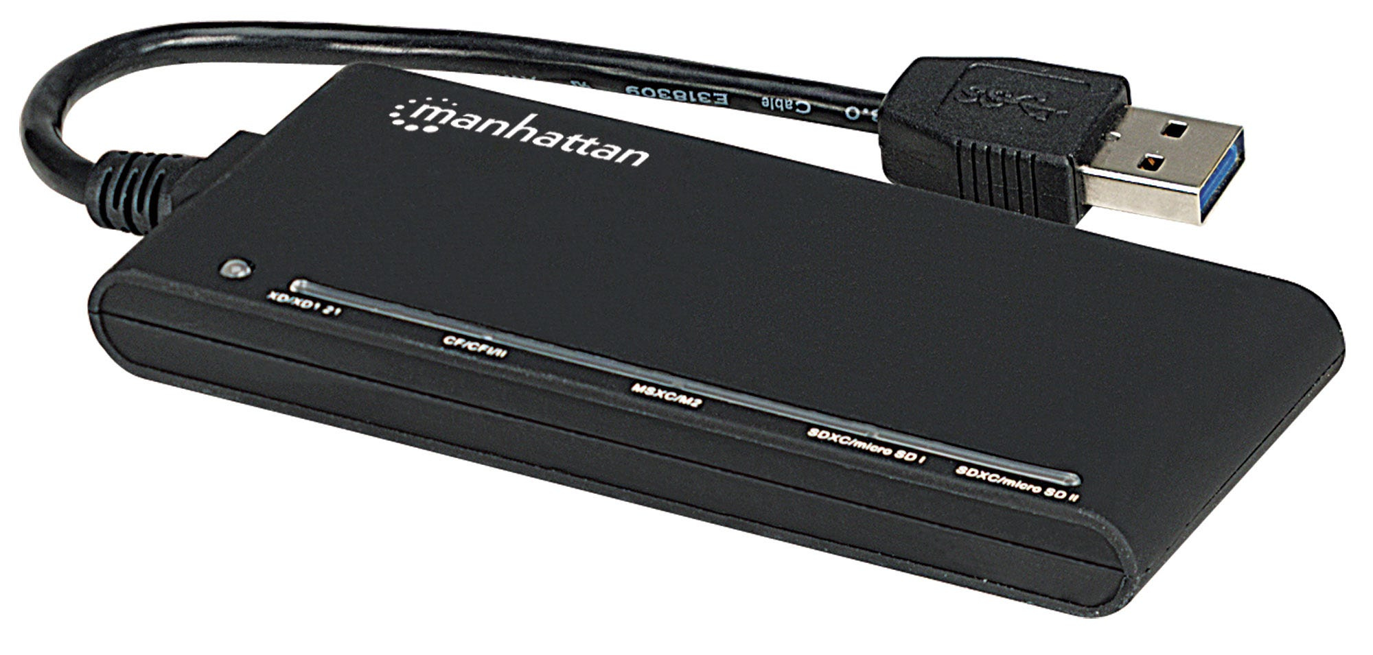 Manhattan USB-A Multi-Card Reader/Writer, 5 Gbps (USB 3.2 Gen1 aka USB 3.0), 62-in-1, SuperSpeed USB, Windows or Mac, Black, Three Year Warranty, Blister – image 1