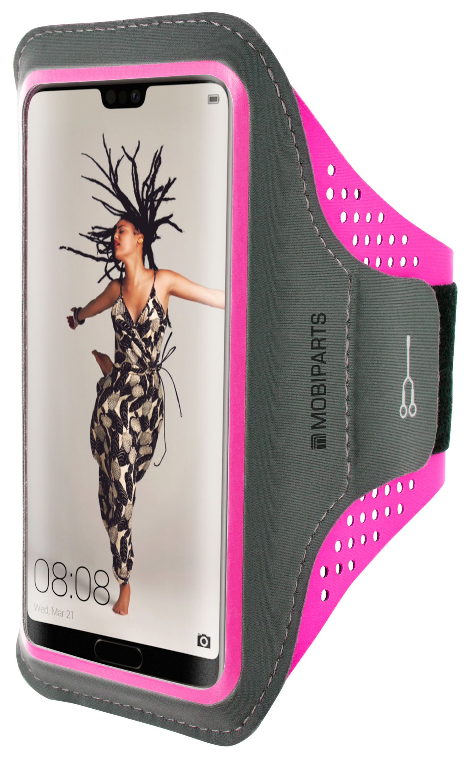 Mobiparts Comfort Fit Sport Armband Huawei P20 Neon Pink