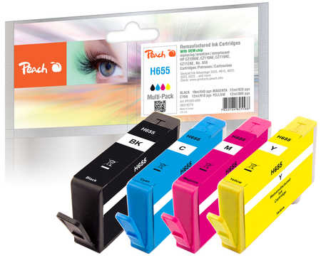 Peach PI300-600 ink cartridge 4 pc(s) Compatible Standard Yield Black, Cyan, Magenta, Yellow