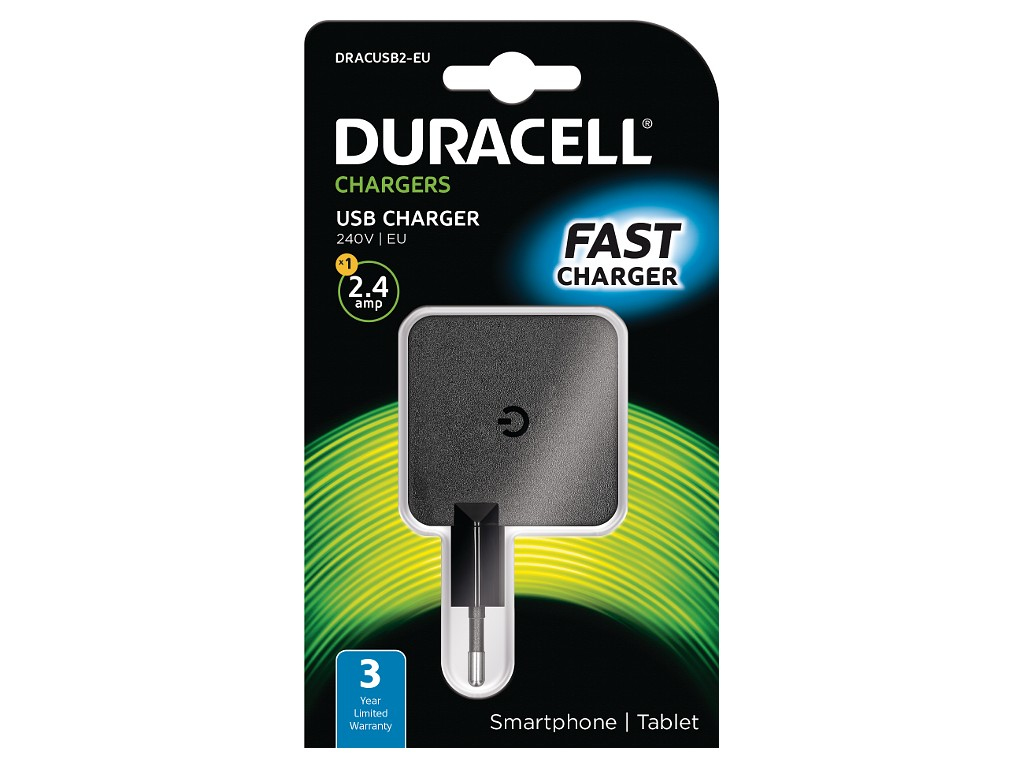 Duracell 2.4A USB Phone/Tablet Charger – image 1
