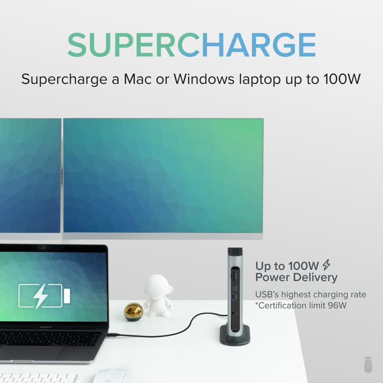 Plugable Technologies TBT3-UDZ laptop dock/port replicator Docking Thunderbolt 3 Black, Grey – image 4