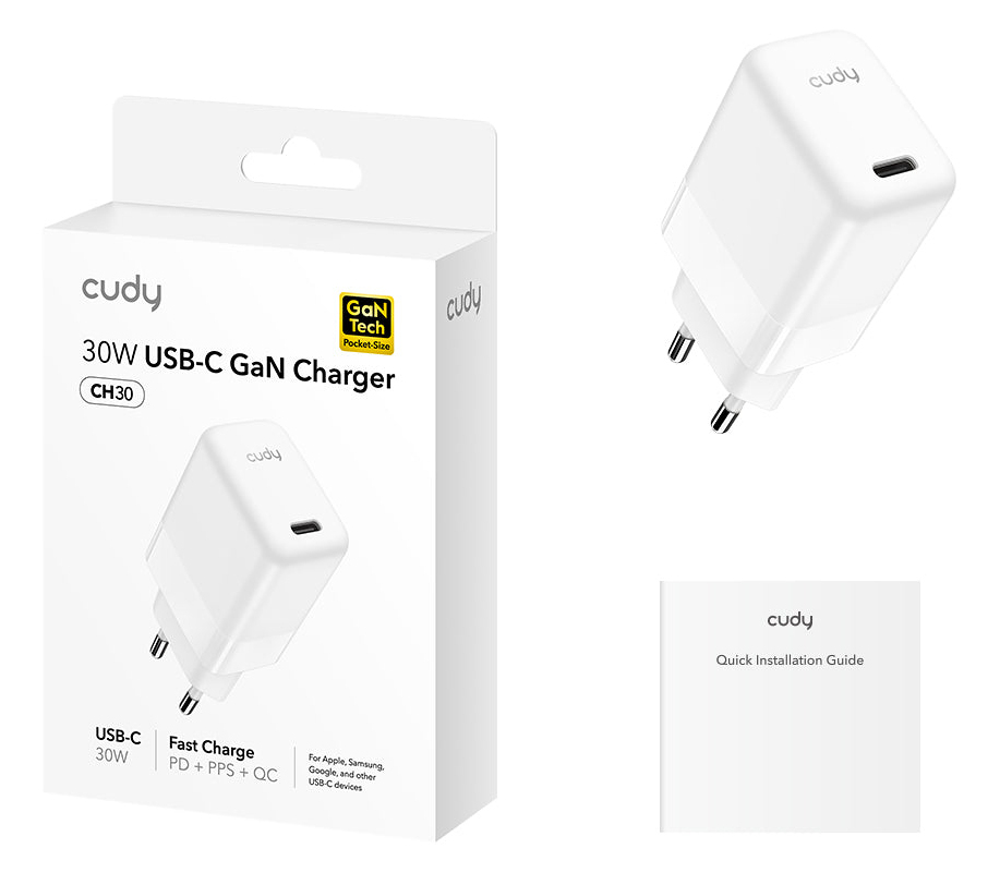 Cudy CH30 Laptop, Smartphone, Tablet, Mobile phone, Wearables White AC Fast charging Indoor – image 2