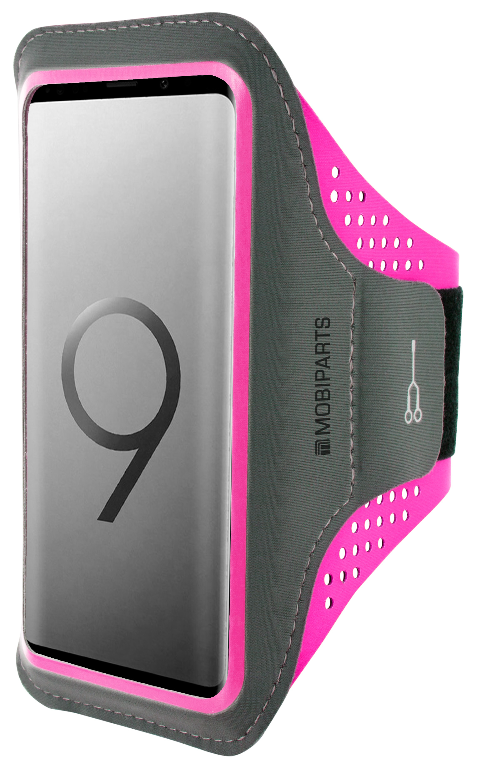 Mobiparts Comfort Fit Sport Armband Samsung Galaxy S9 Plus Neon Pink