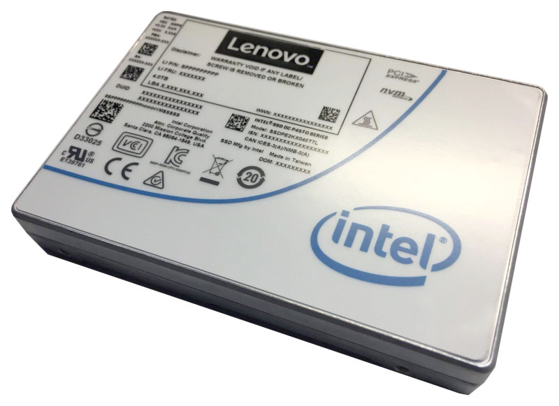 Intel P4510 Entry - SSD - 4 TB - hot-swap - 2.5" - U.2 PCIe 3.0 x4 (NVMe) - for ThinkAgile VX Certified Node 7Y94, 7Z12, ThinkSystem SR850 V2, SR860 V2