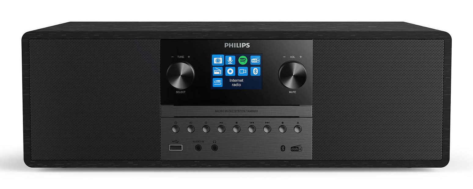 Philips TAM6805 Music System with Internet Radio, DAB+, Bluetooth, CD, USB, and Spotify Connect – image 1