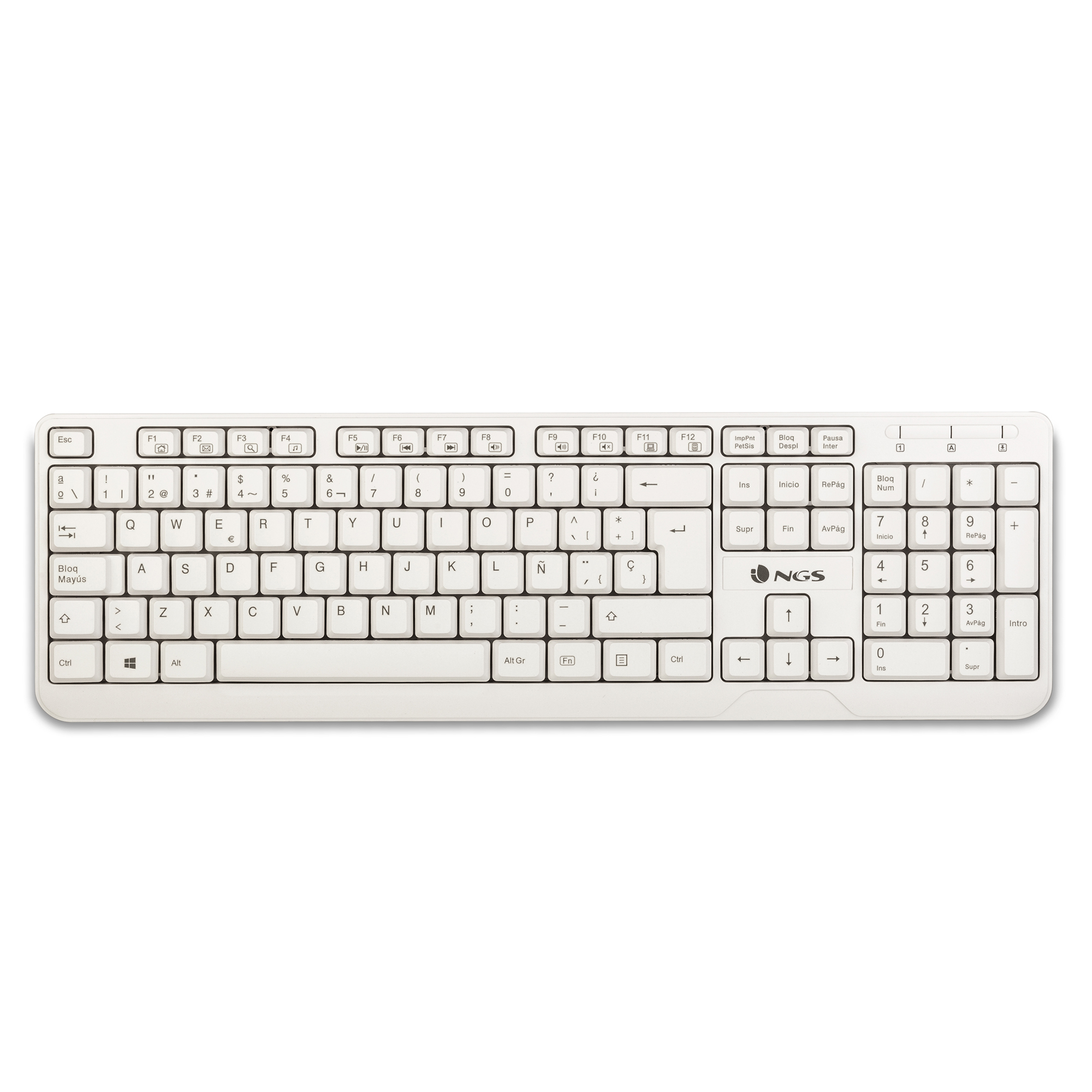 NGS Spike keyboard USB QWERTY White