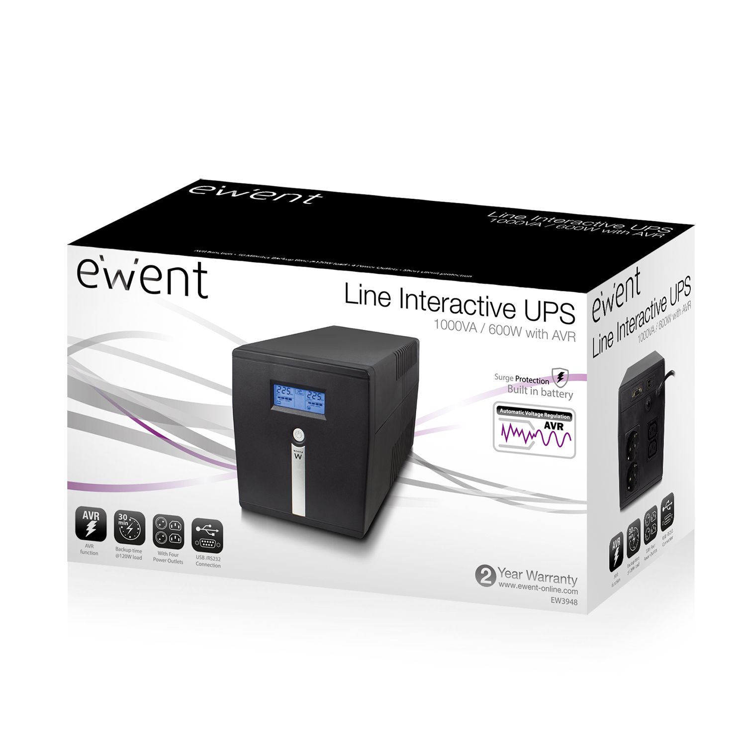 Ewent EW3948 uninterruptible power supply (UPS) Line-Interactive 1 kVA – image 4