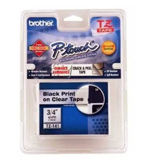 Brother TZE141G Black on Clear Laminated Label Tape 18mm x 8m