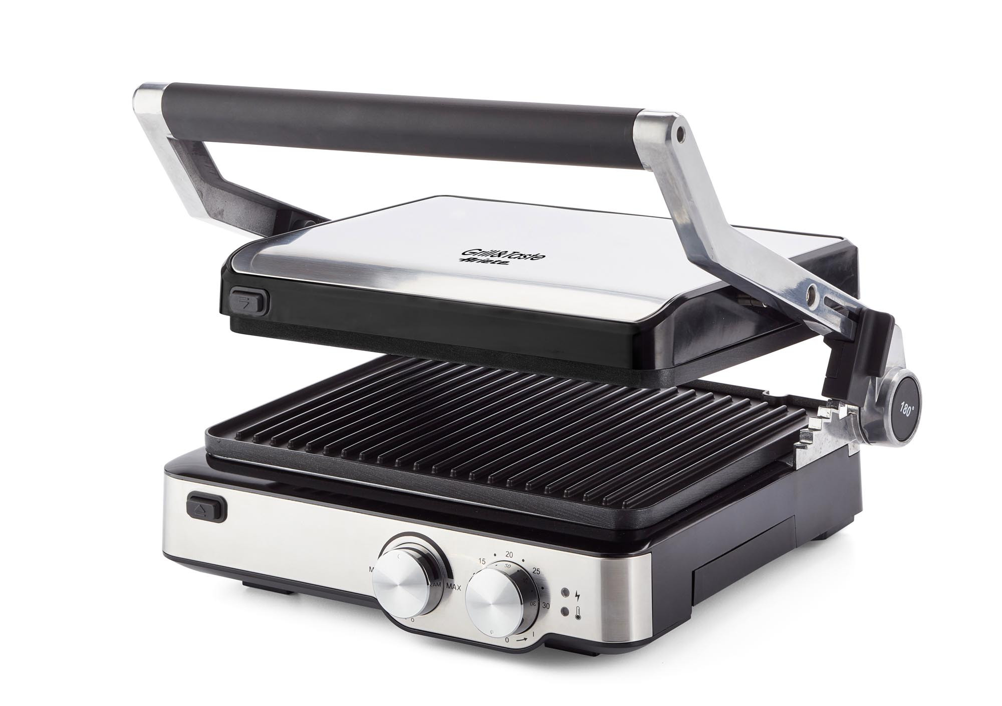 Ariete 1918 Grill & Taste - Electric Grill - Removable non-stick tilting plates - 180 ° opening - 5 Temperatures - 2000 Watt - Stainless Steel – image 3