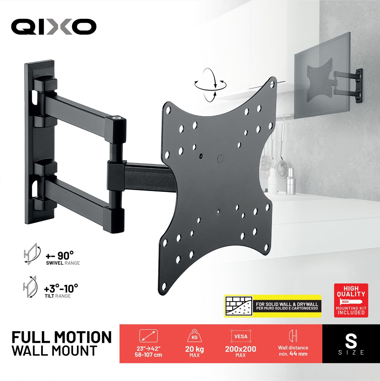 Qixo QXTVWALLMOUNTFM20K TV mount/stand – image 2
