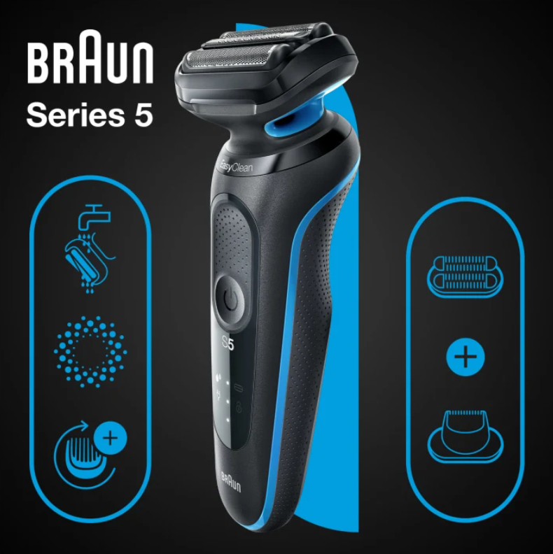 Braun Series 5 51-B1820s Foil shaver Black, Blue – image 2