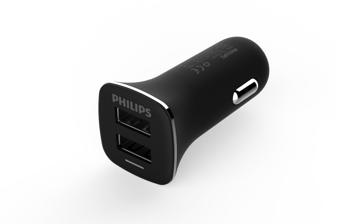 Philips DLP2015/93 mobile device charger Mobile phone, Tablet, Universal Black Cigar lighter, USB Auto