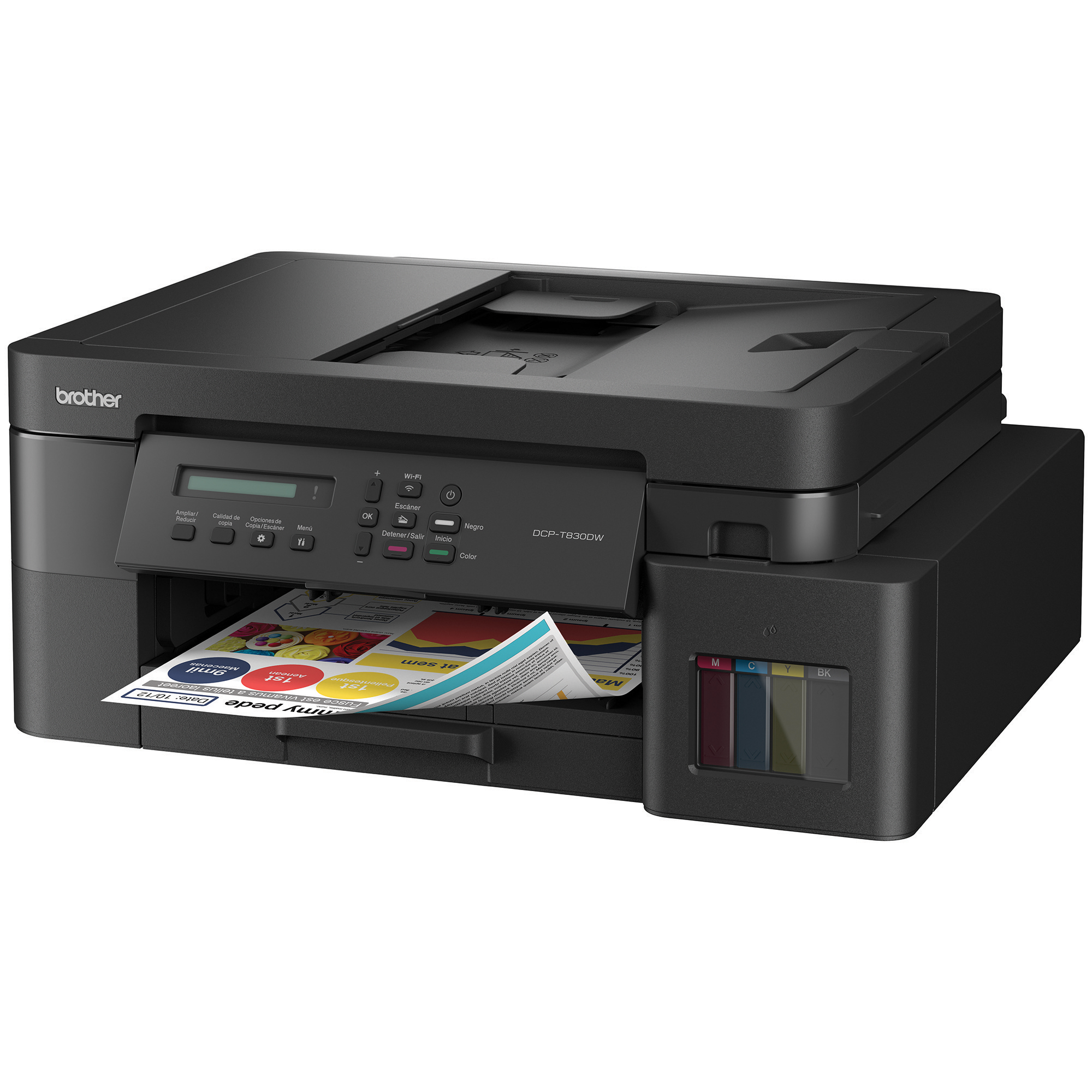 Multifuncional Brother DCP-T830DW - 30ppm Negro - 26ppm Color - Tinta Continua - Wi-Fi - USB - Dúplex - DCPT830DW Multifuncional Brother DCP-T830DW - 30ppm Negro - 26ppm Color - Tinta Continua - Wi-Fi - USB - Dúplex - DCPT830DW