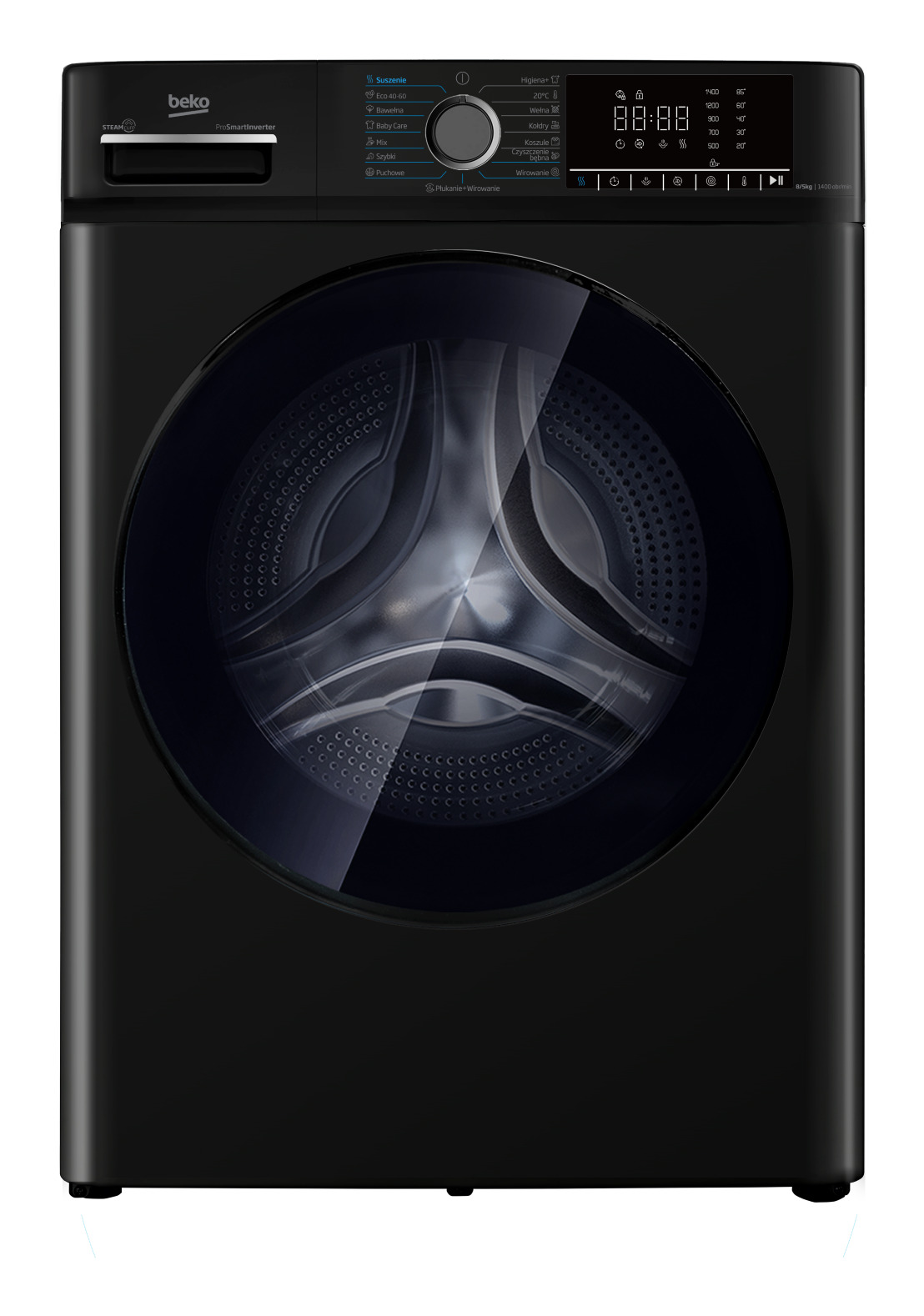 BMM5DFO5841PB washer dryer Freestanding Front-load Black