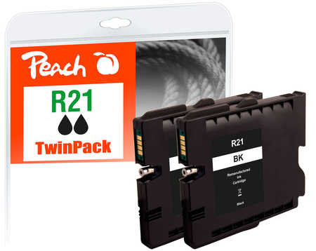 Peach PI400-93 ink cartridge 2 pc(s) Compatible Black