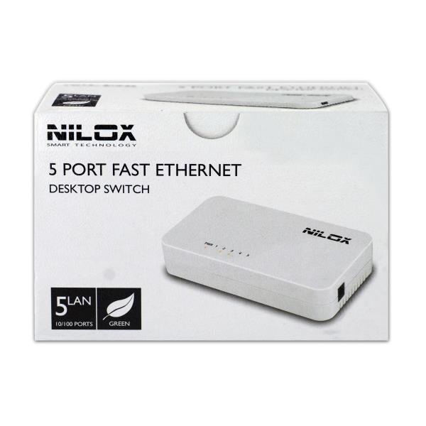 Nilox 16NX04DC5P001 network switch Unmanaged Fast Ethernet (10/100) White – image 2