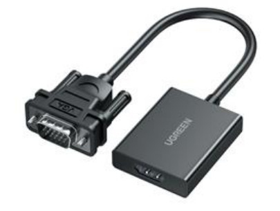 Ugreen 50945 видео кабель адаптер 0,15 m VGA (D-Sub) HDMI + USB-C + 3.5mm Черный