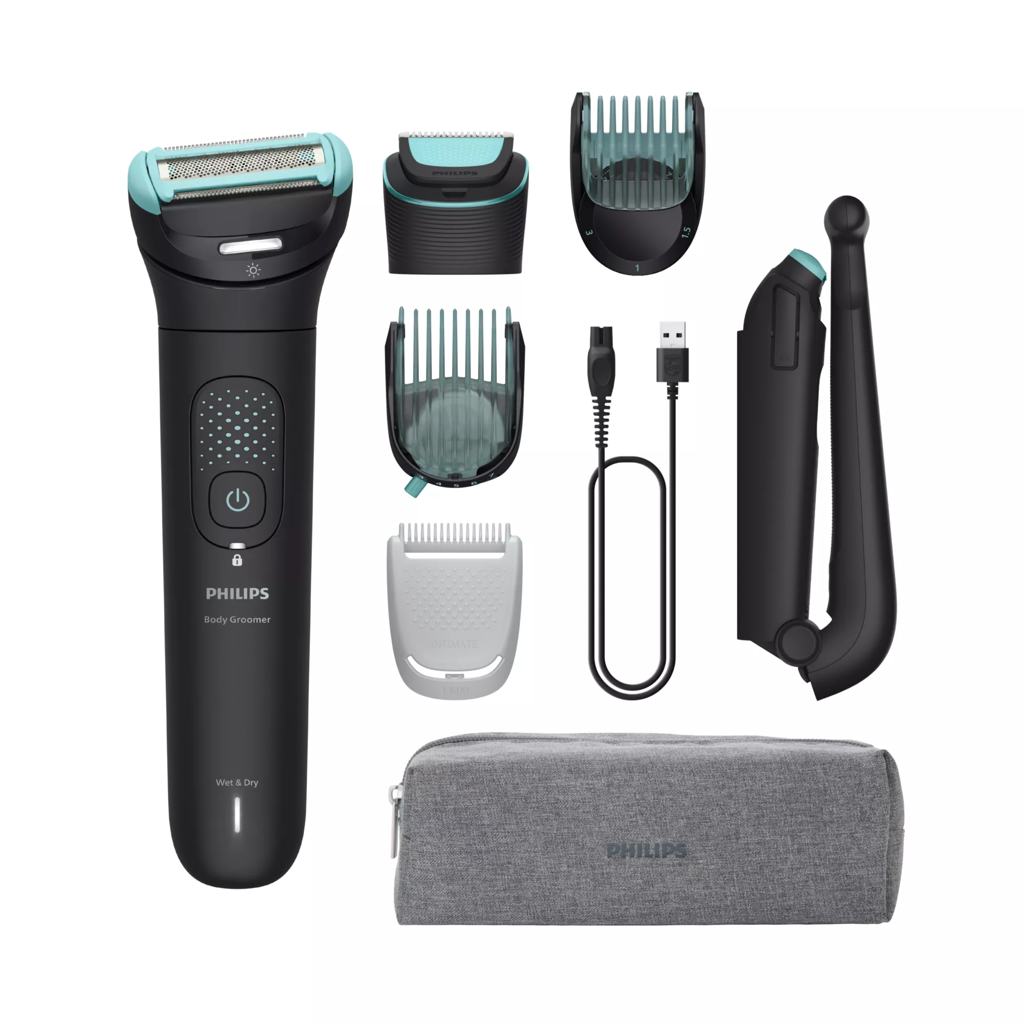 Philips - Afeitadora Corporal Philips Serie 7000, BG7480-15, Con sistema de afeitado Triple Protect.