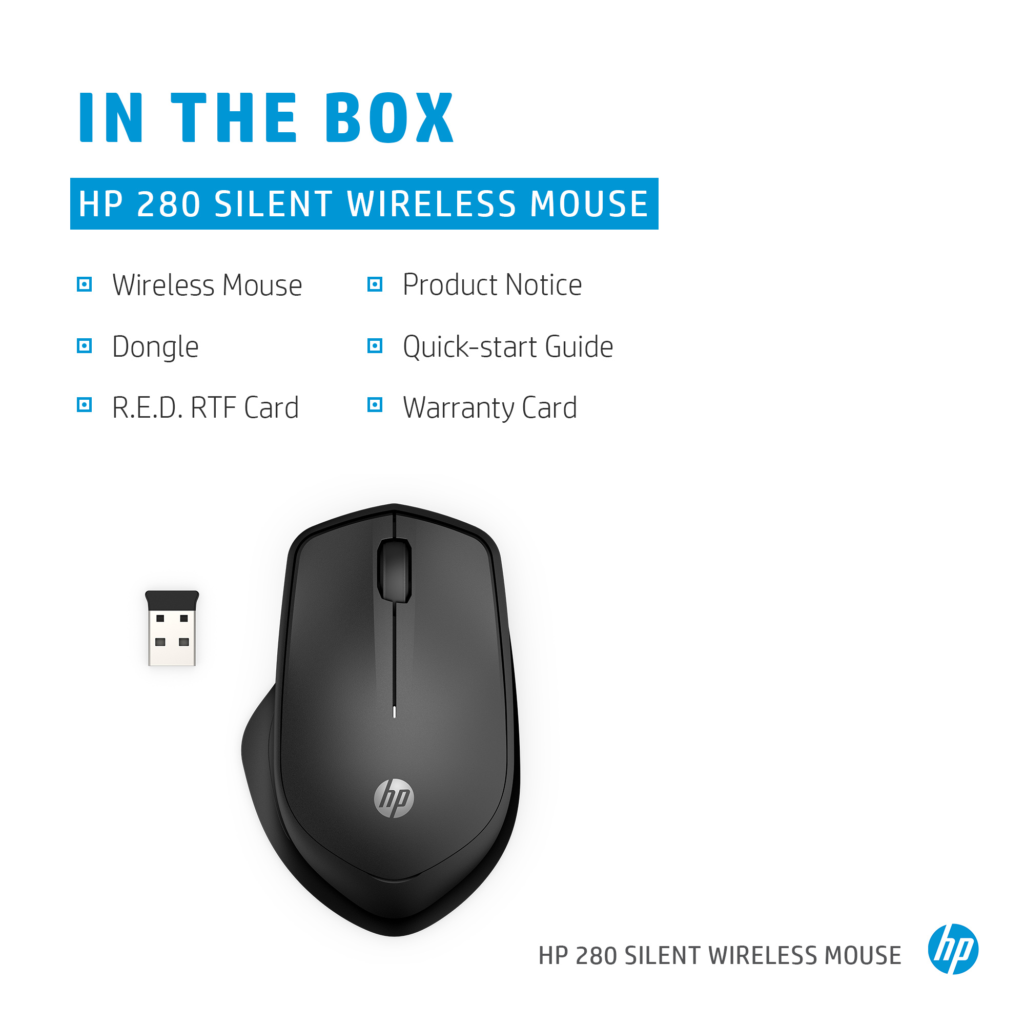HP 280 Silent Black Wireless Mouse – image 4