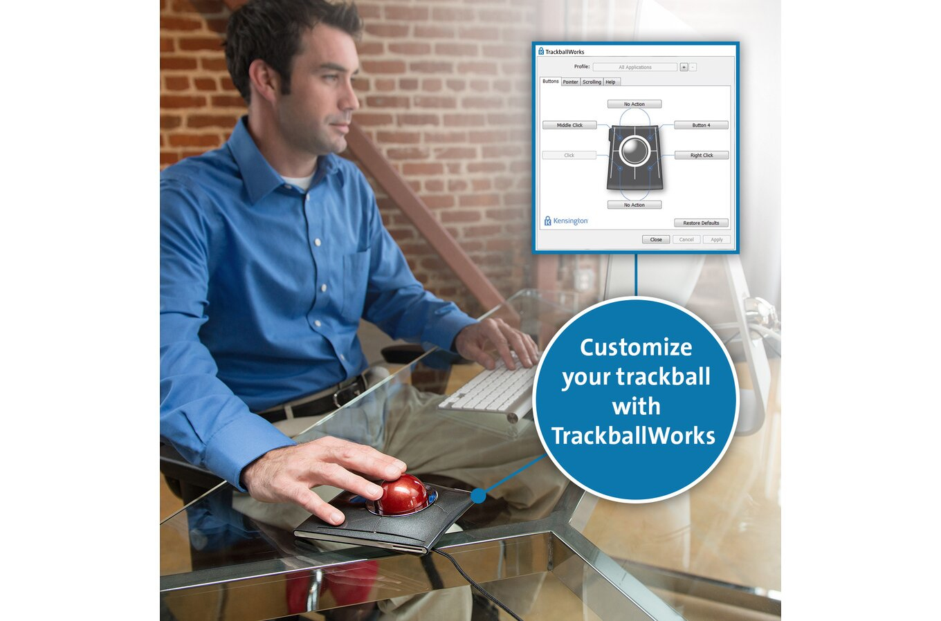 Kensington SlimBlade Wired Trackball – image 6
