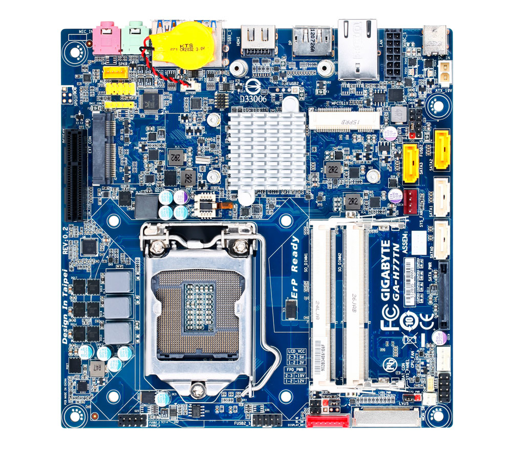 GIGABYTE GA-H77TN motherboard Intel H77 LGA 1155 (Socket H2) Thin Mini ITX – image 2