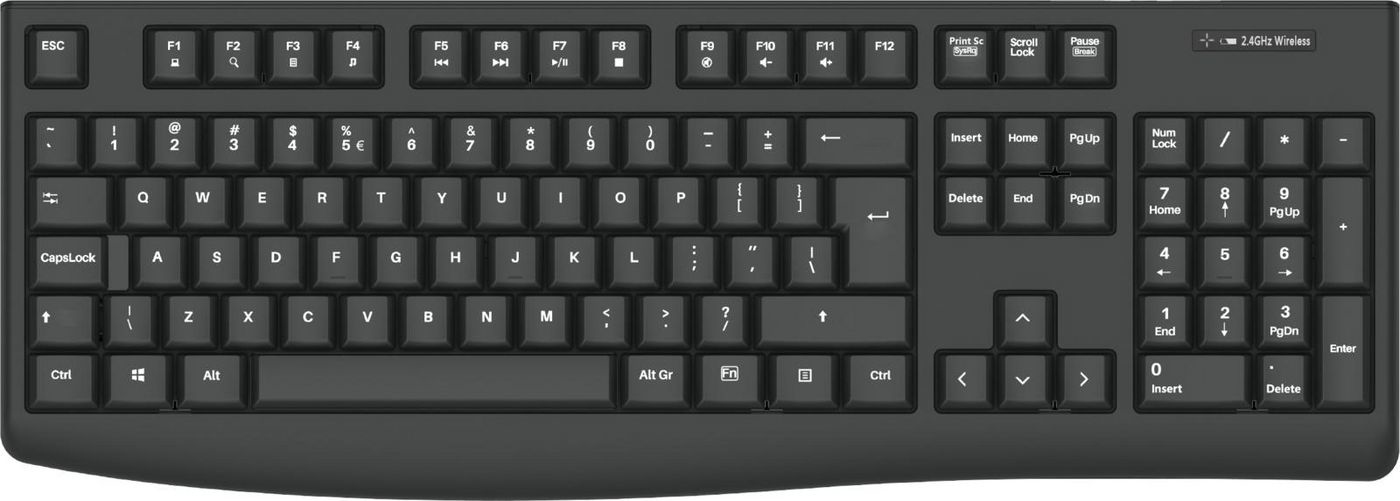 eSTUFF G200 keyboard Office RF Wireless QWERTY US International Black