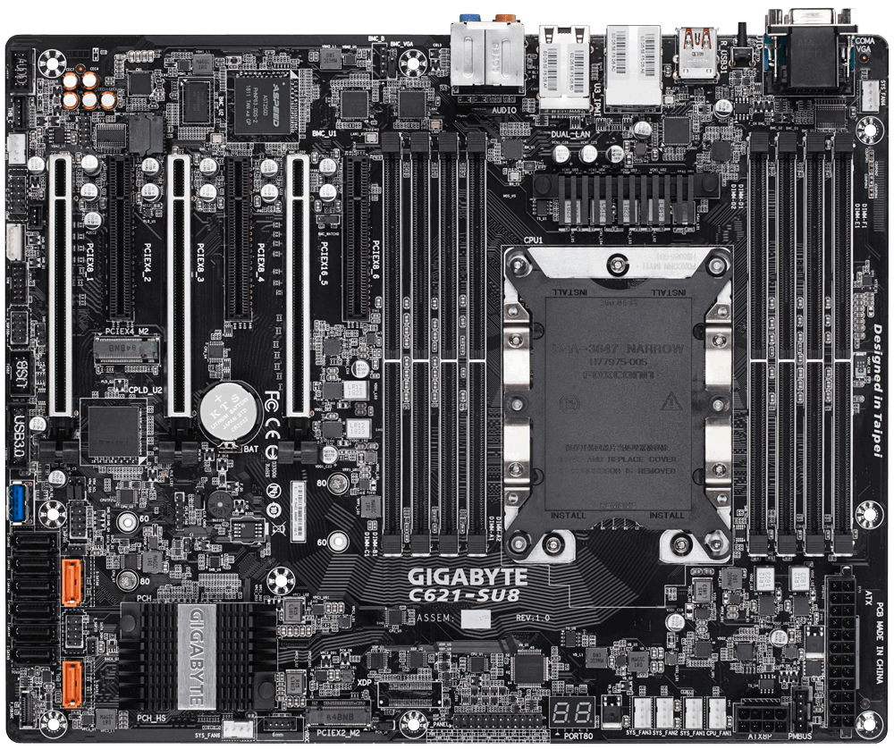 GIGABYTE C621-SU8 motherboard Intel® C621 LGA 3647 (Socket P) ATX – image 2