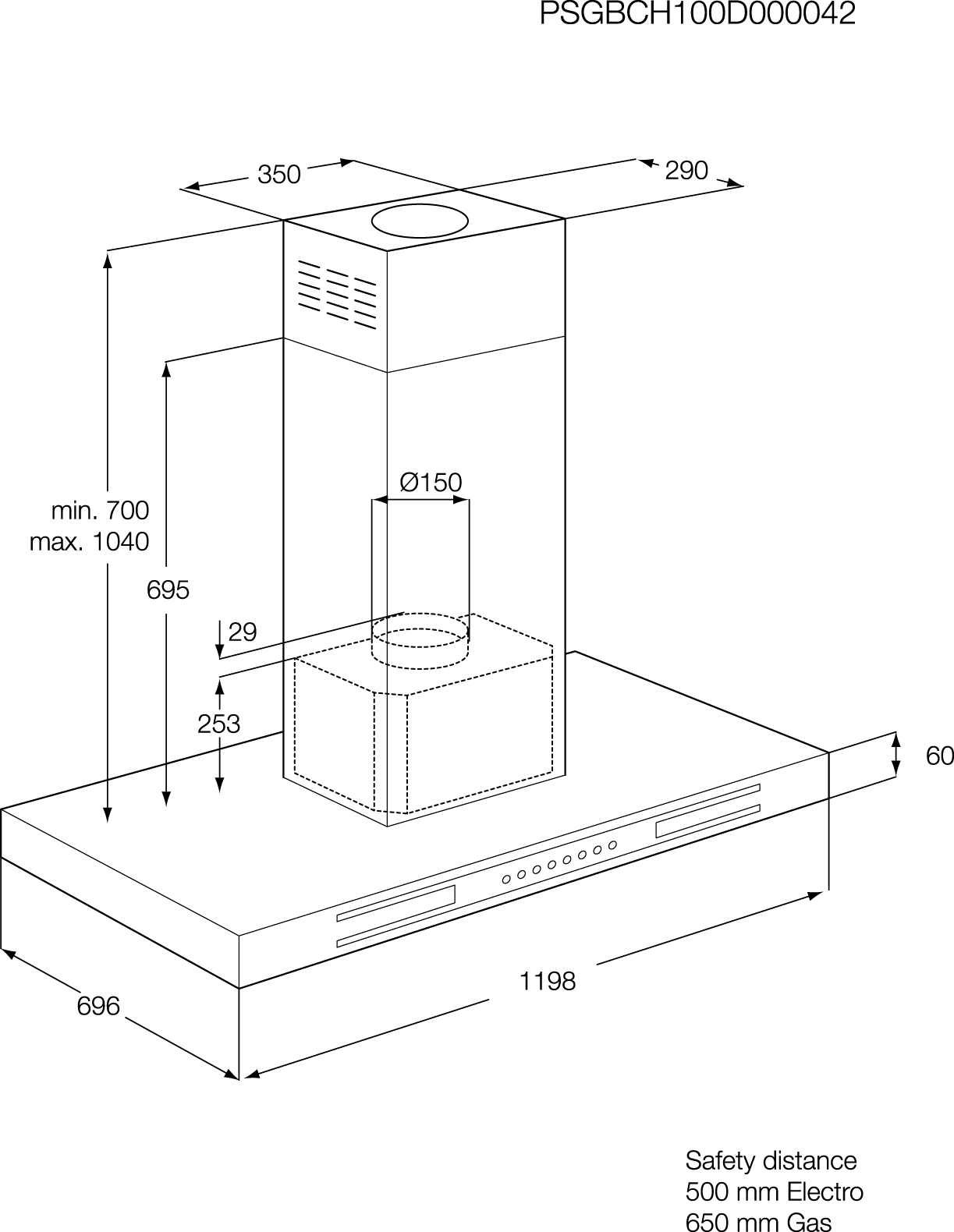 AEG X92384MI02 Island Stainless steel 860 m³/h – image 3
