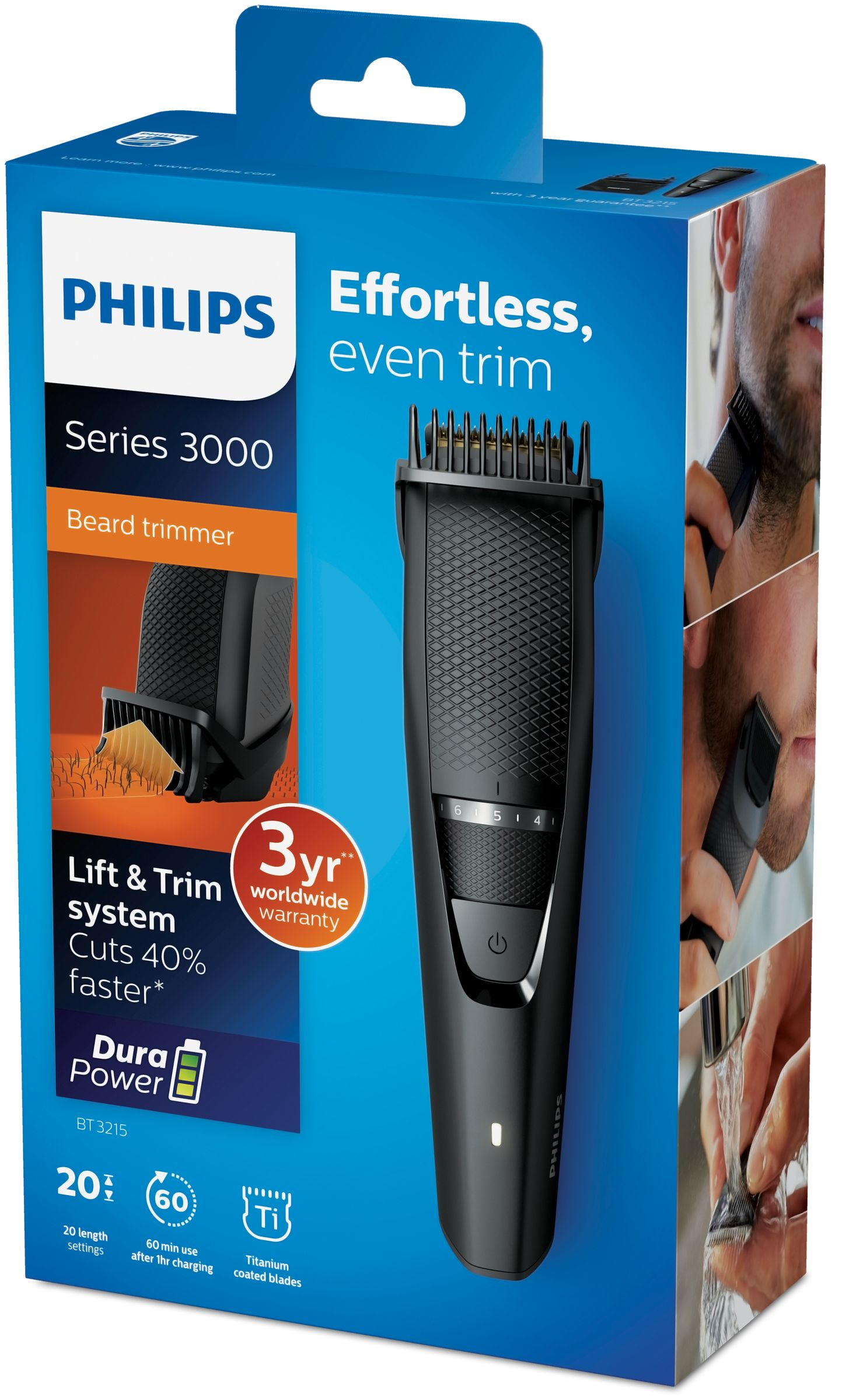 Philips BEARDTRIMMER Series 3000 BT3215/15 beard trimmer AC/Baterry 20 – image 2