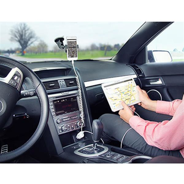 StarTech.com Dual-Port Car Charger - USB with Built-in Lightning Cable - White – image 5