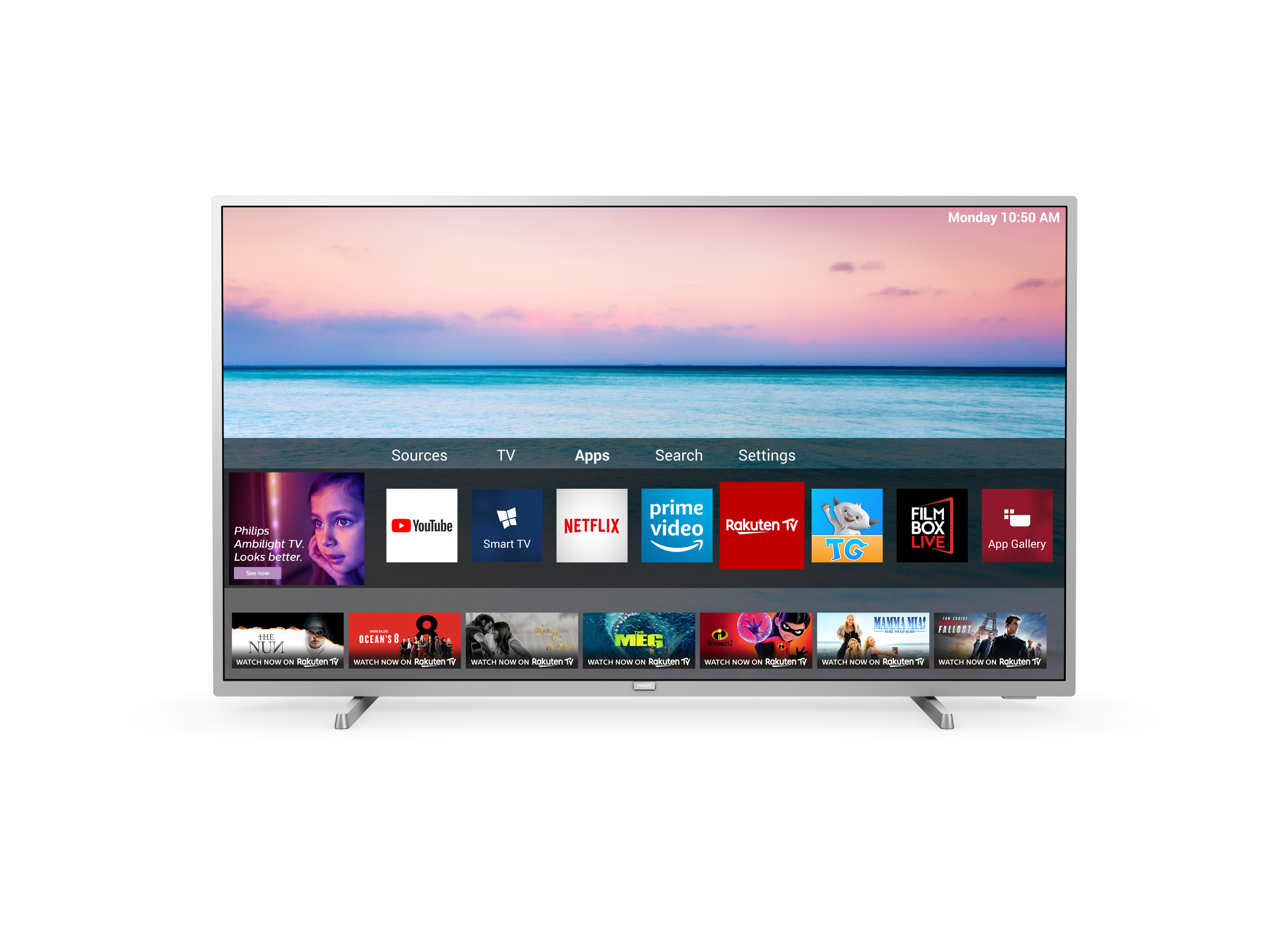 Philips 50PUS6554 Classe de diagonale 50 TV LCD rétro éclairée par LED Smart TV Saphi TV 4K UHD (2160p) 3840 x 2160 HDR argent clair — photo 4