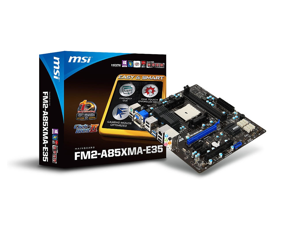 MSI FM2-A85XMA-E35 motherboard AMD A85X Socket FM2 micro ATX – image 1