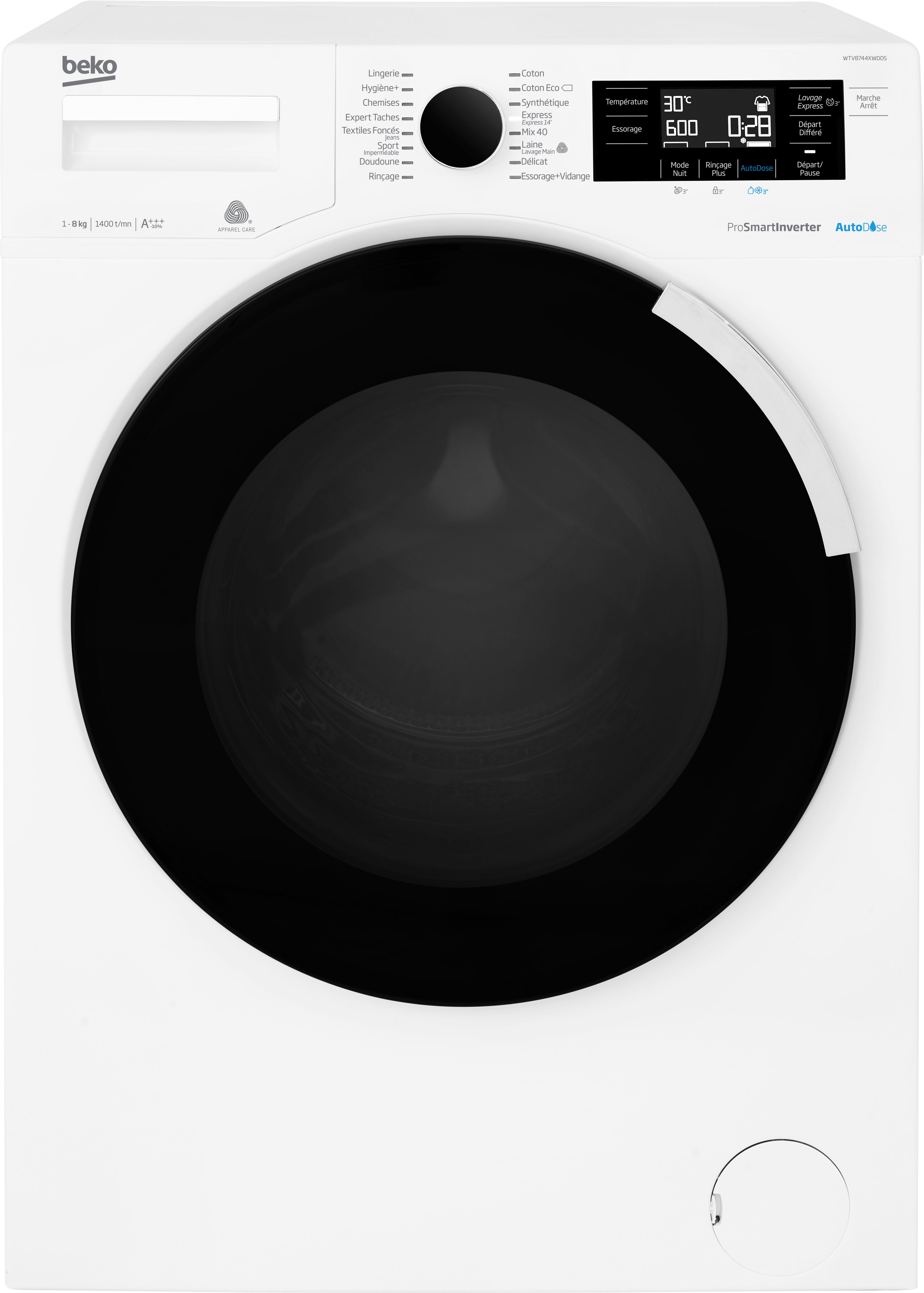 Beko WTV8744XWDOS — vue 1 sur 3