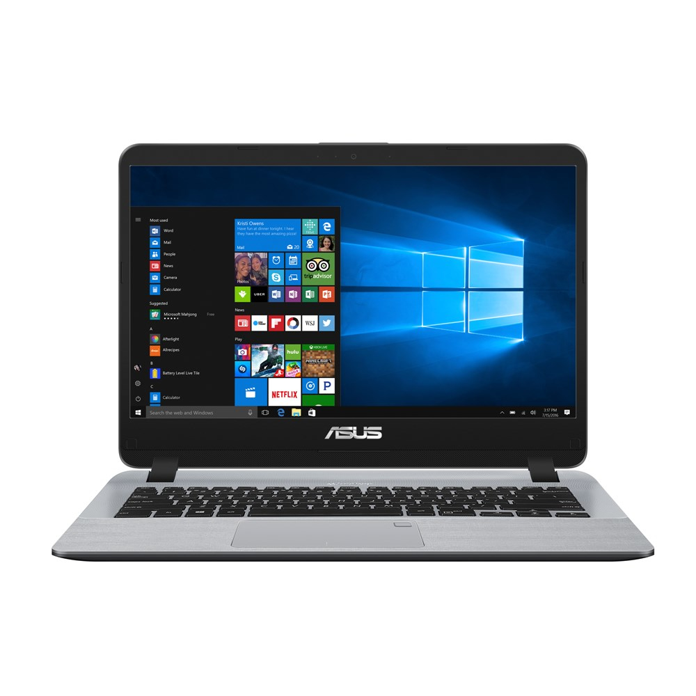 Specs ASUS A407UB 36AM1SB1 laptop Intel Core i3 i3 6006U 35.6 cm 14 HD 4 GB DDR4 SDRAM 1 TB HDD NVIDIA GeForce MX110 Wi Fi 5 802.11ac Windows 10 Home Grey A407UB 36AM1SB1