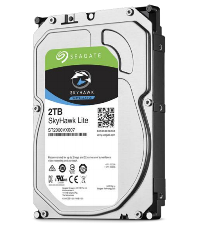 DISCO DURO INTERNO SEAGATE SKYHAWK LITE 2TB 3.5 ESCRITORIO SATA3 6GB/S 64MB 5400RPM VIDEO VIGILANCIA 24X7 DVR Y NVR 1-2 BAHIAS 1-32 CAM - ST2000VX007