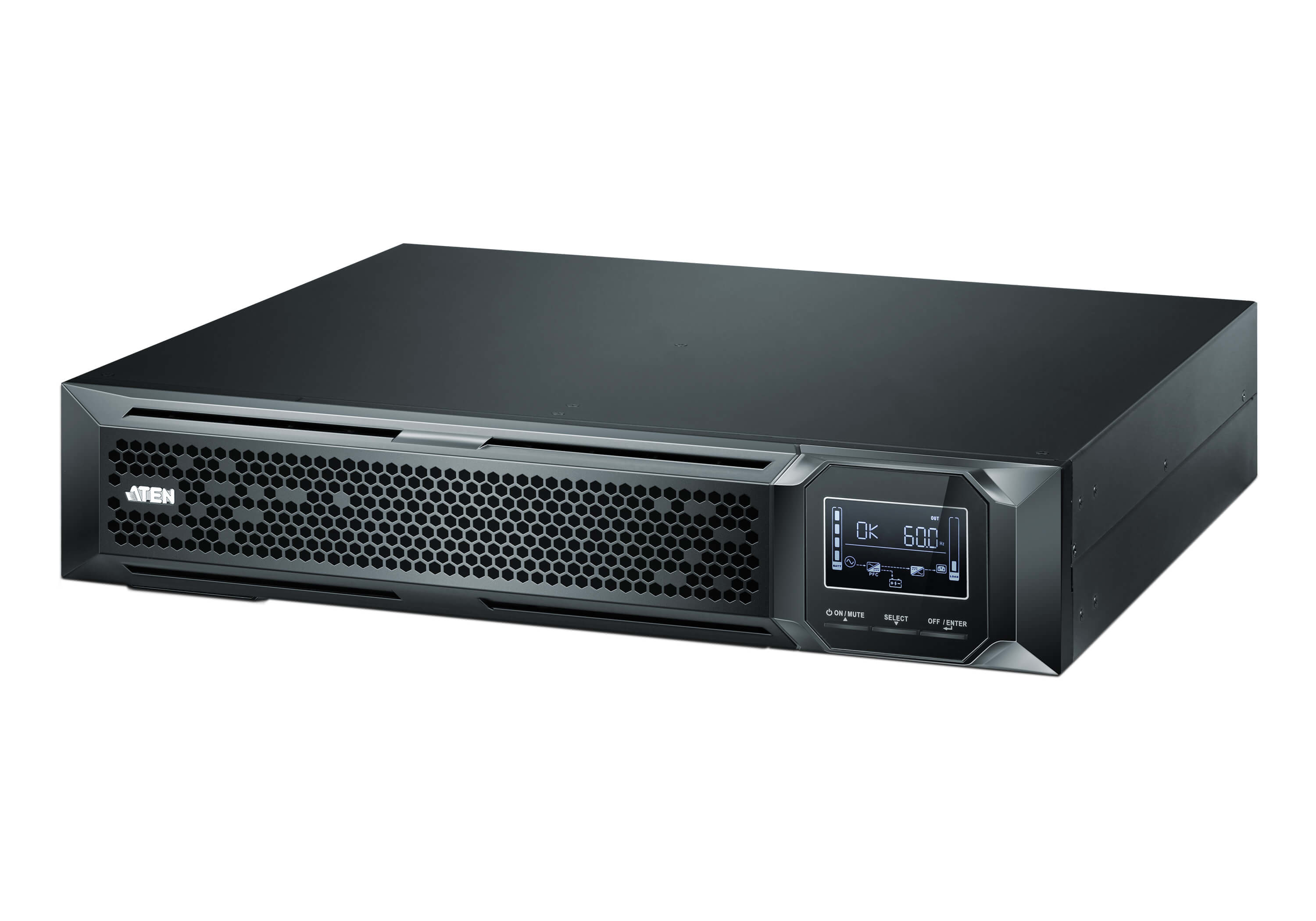 ATEN Professional OL1000HV - UPS (rack-mountable / external) - AC 220/230/240 V - 1000 Watt - 1000 VA - 9 Ah - RS-232, USB - output connectors: 8 - 2U