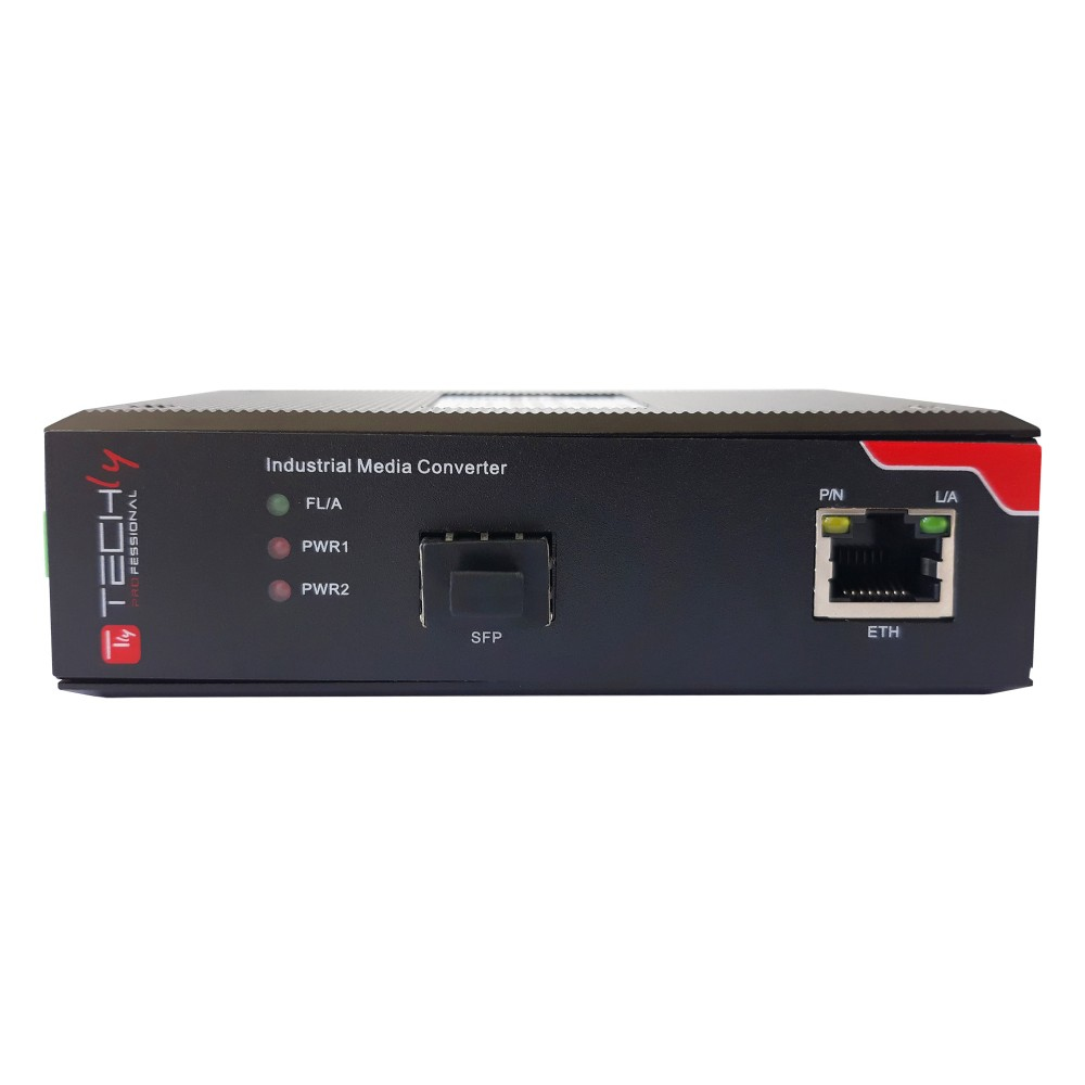 Techly I-SWHUB-IND3100P network media converter 1000 Mbit/s Multi-mode, Single-mode Black – image 2