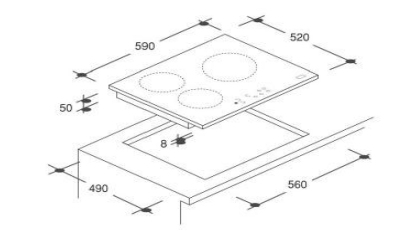 Rosieres RPI337 hob Black Built-in Ceramic hob 3 zone(s) – image 2