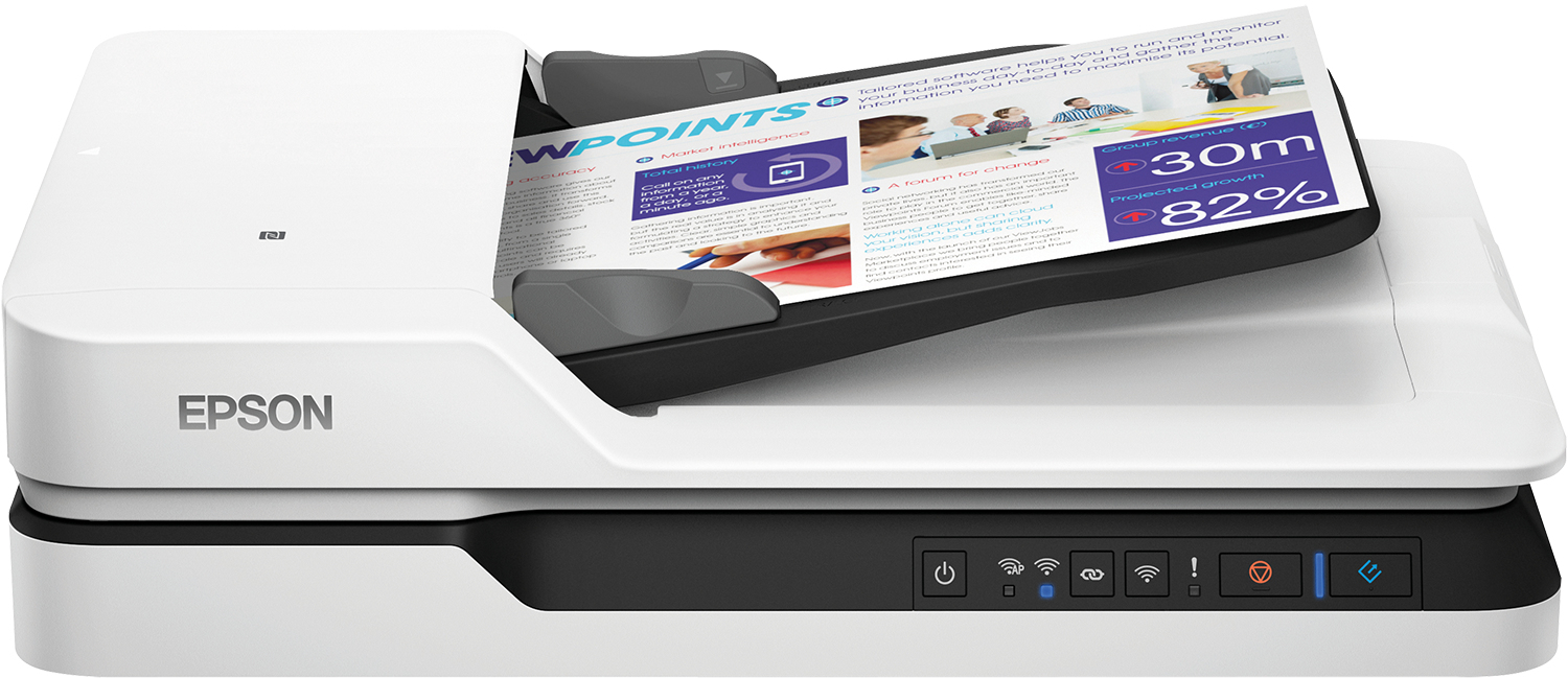 Epson WorkForce DS-1660W - Document scanner - Duplex - A4/Legal - 1200 dpi x 1200 dpi - up to 25 ppm (mono) / up to 25 ppm (colour) - ADF (50 sheets) - up to 1500 scans per day - USB 3.0, Wi-Fi(n)