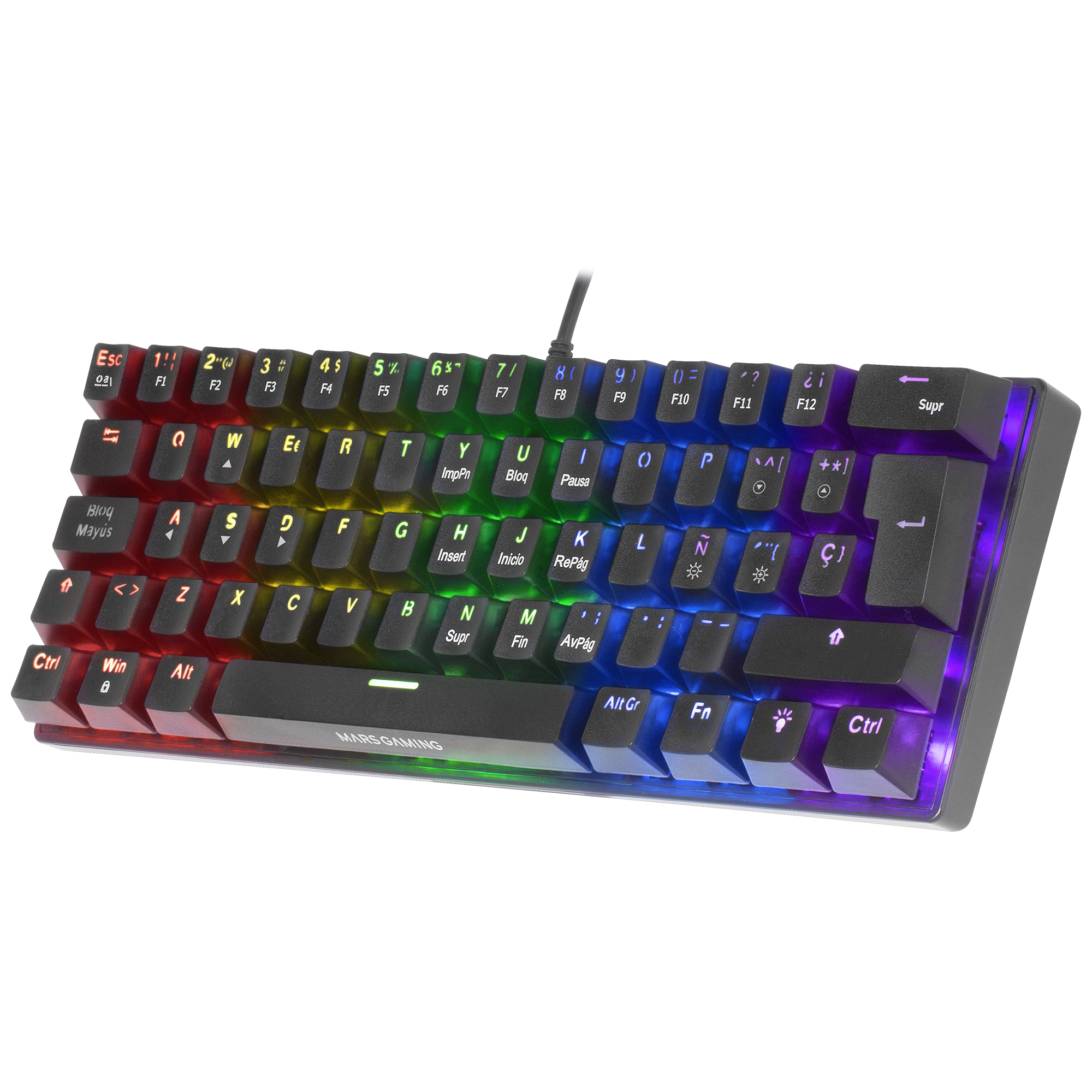 Mars Gaming MK60 keyboard USB QWERTY Spanish Black – image 2