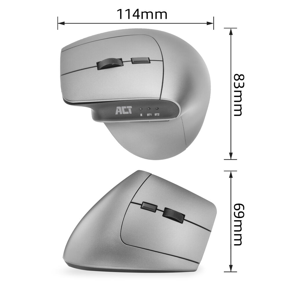 ACT Wireless Ergonomic Mouse with Bluetooth and USB-C/USB-A – image 8
